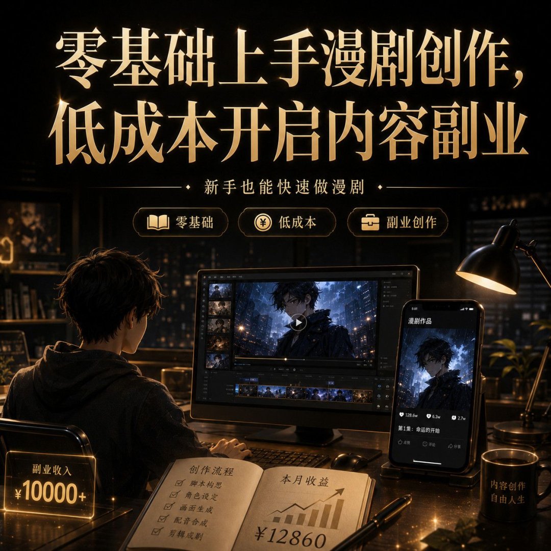 云豆AI漫剧创作工具小说写作AI生图三合一自动分镜配音副业软件